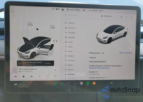 2023 Tesla Model 3 z USA, uszkodzony, nr VIN 5YJ3E1EA4PF402721
